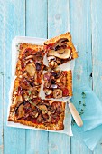 Pizza with mixed mushrooms