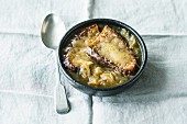 French onion soup with rosemary and star anise