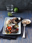 Ginger, lime and beef stew with aubergines