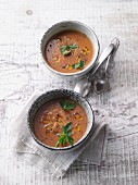 Cream of vegetable soup with olive oil, vegan