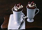 Black Forest gateau-style mug cakes