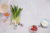 Ingredients for quick soups and salads