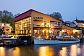 Restaurant Oaxen Krog run by chef Magnus Ek, Stockholm, exterior shot in the evening