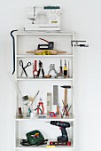 Various tools on a shelf