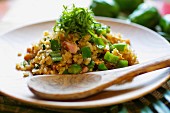 Fried rice with peppers and Japanese basil (Japan)