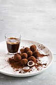 Marzipan truffles and an espresso