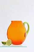 An orange jug made from Murano glass