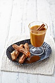 Churros with apple and caramel punch