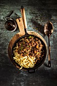 Oxtail ragout with spiral pasta