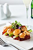 Pork with scallops and spring onions