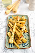Roasted parnsips with honey and thyme