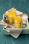 Cheese crisps as a snack in glasses