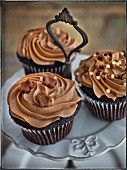 Chocolate cupcakes with caramel cream
