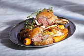 Rack of lamb with roasted vegetables