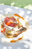 Catalan-style turbot with ham, Hotel Restaurant Ca La Manyana
