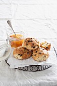 Scones with peach soup