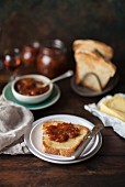Buttered toast with marmalade
