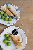 Crêpes with compote and greengages (France)