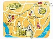 An illustrated map of Toledo