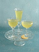 Yellow jellies in three glasses