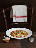 Cabbage soup with bread