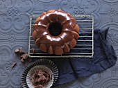 Chocolate Bundt cake with chocolate glaze