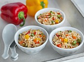 Fried rice with coloured peppers (Asia)