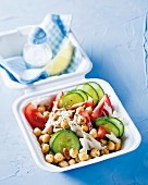 Chickpea salad with fish fillet