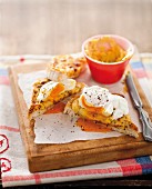 Cheese on toast with poached egg