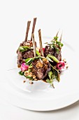 Lamb chops with radishes and purslane at the restaurant Open Colonna, Rome