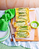 Courgette tart with goat cheese