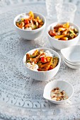 Colourful pork curry with broccoli and rice