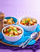 Ratatouille from the oven with croutons