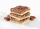 A stack of pecan nut bars