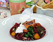 Borscht with sour cream for Easter
