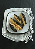 Fish fillet in a sesame seed crust (China)