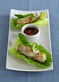 Spring rolls with a chilli dip (China)