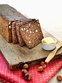 Rye bread with hazelnuts and butter