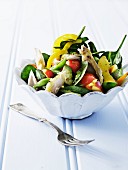 Vegetable salad with mackerel fillet