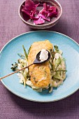 Baked fish fillet with fennel