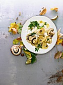 Mushrooms with Parmesan croustade