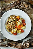 Veal ragout with oven-roasted vegetables