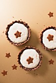 Coconut tartlets with cocoa stars