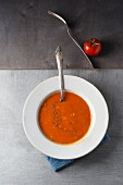 Cream of tomato soup with pepper