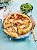 Free-form onion and bacon tart