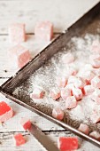 Turkish delight cut into small pieces