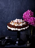 Chocolate cake with marshmallows