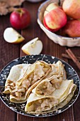 Crepes with homemade apple jam
