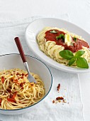 Spaghetti Aglio Olio und Cappellini al Pomodoro