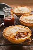 Beef pie with bacon and mushrooms